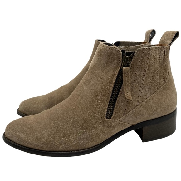 Paul Green Shoes - Paul Green Womens Boots Sz 6.5 Tan Suede Leather Ankle Zip Feminine Chic Casual